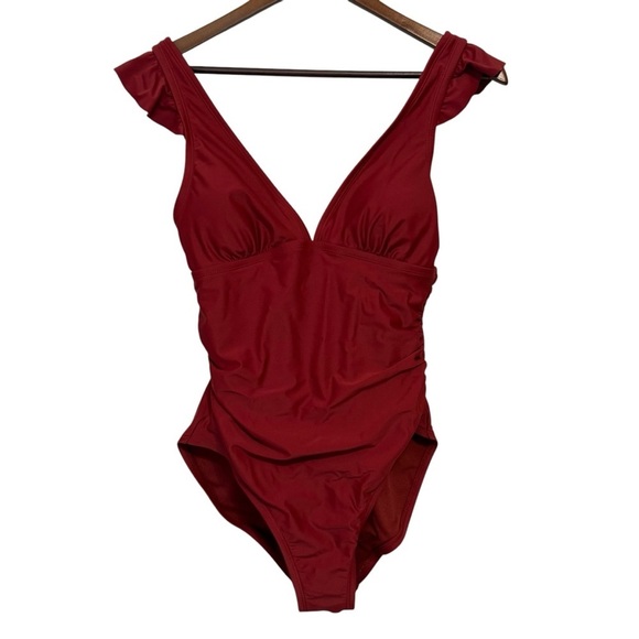 Women's Kona Sol Dark Red One-Piece Swimsuit - Picture 1 of 7